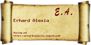 Erhard Alexia névjegykártya